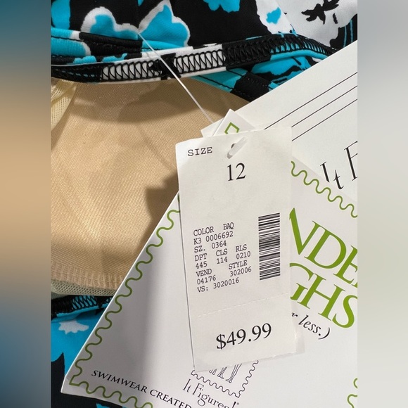 Fashion Bug Blue and Black one Piece Swimsuit - Picture 2 of 10